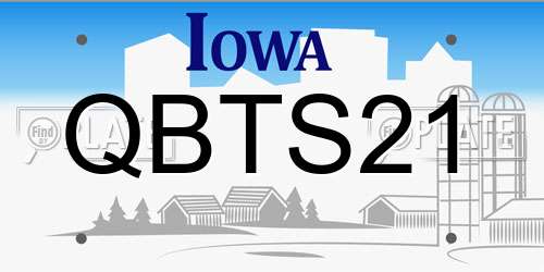 QBTS21 Iowa License Plate