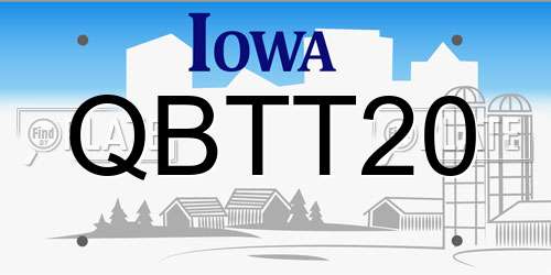 QBTT20 Iowa License Plate