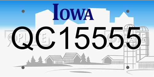 QC15555 Iowa License Plate