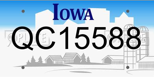 QC15588 Iowa License Plate