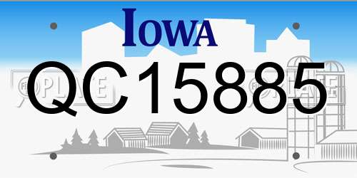 QC15885 Iowa License Plate