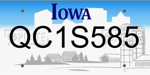 QC1S585 Iowa License Plate