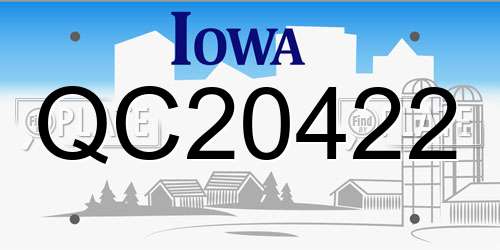 QC20422 Iowa License Plate