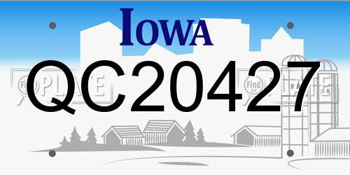 QC20427 Iowa License Plate