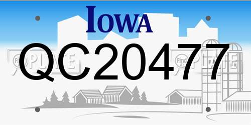 QC20477 Iowa License Plate