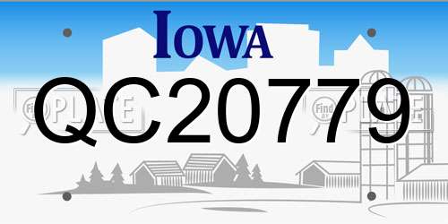 QC20779 Iowa License Plate