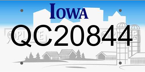 QC20844 Iowa License Plate
