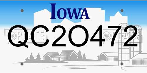 QC2O472 Iowa License Plate