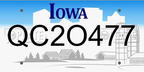 QC2O477 Iowa License Plate