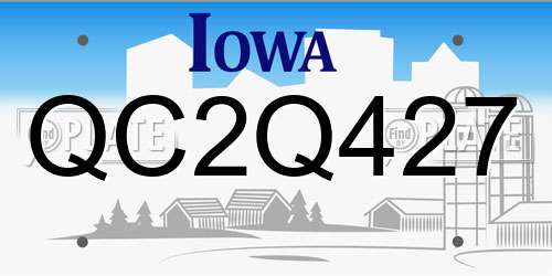 QC2Q427 Iowa License Plate