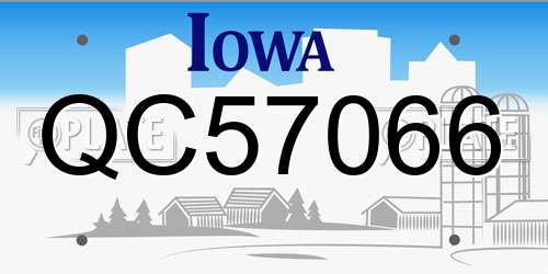 QC57066 Iowa License Plate