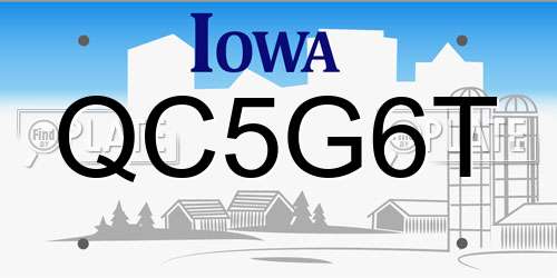 QC5G6T Iowa License Plate