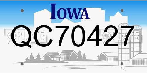 QC70427 Iowa License Plate