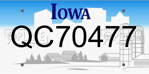 QC70477 Iowa License Plate