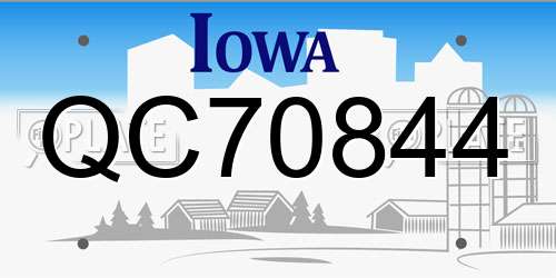 QC70844 Iowa License Plate