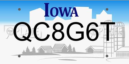 QC8G6T Iowa License Plate