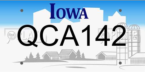 QCA142 Iowa License Plate