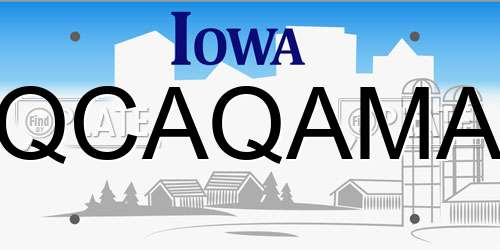 QCAQAMA Iowa License Plate