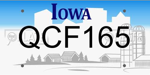 QCF165 Iowa License Plate