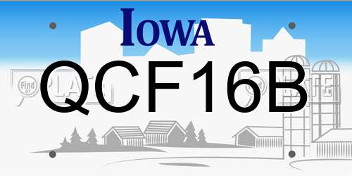 QCF16B Iowa License Plate