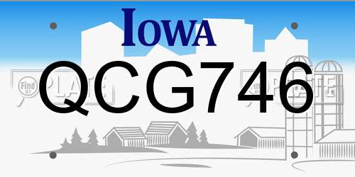 QCG746 Iowa License Plate