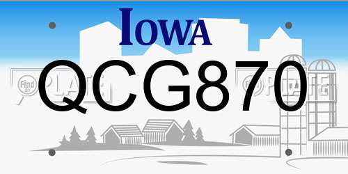 QCG870 Iowa License Plate