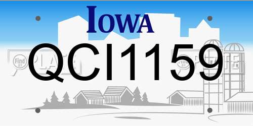 QCI1159 Iowa License Plate