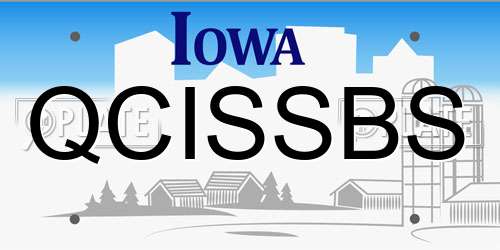 QCISSBS Iowa License Plate