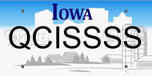 QCISSSS Iowa License Plate