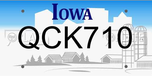 QCK710 Iowa License Plate