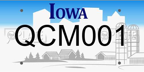 QCM001 Iowa License Plate