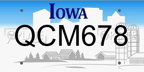 QCM678 Iowa License Plate