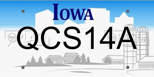 QCS14A Iowa License Plate