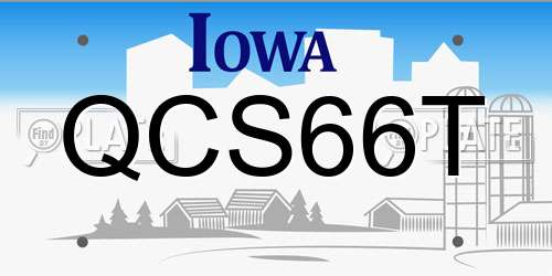 QCS66T Iowa License Plate