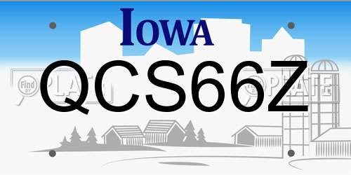 QCS66Z Iowa License Plate