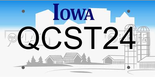 QCST24 Iowa License Plate