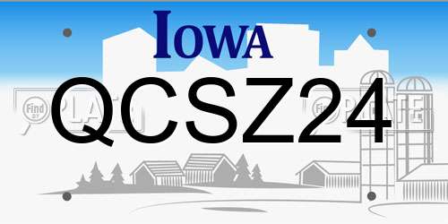 QCSZ24 Iowa License Plate