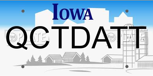 QCTDATT Iowa License Plate