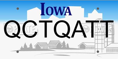 QCTQATT Iowa License Plate