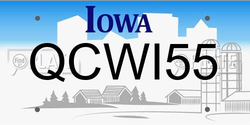 QCWI55 Iowa License Plate