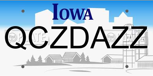 QCZDAZZ Iowa License Plate