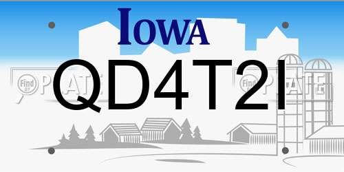 QD4T2I Iowa License Plate