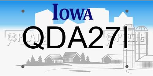 QDA27I Iowa License Plate