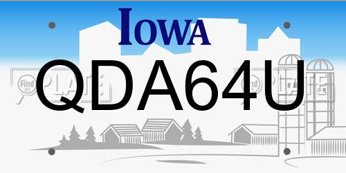 QDA64U Iowa License Plate