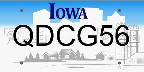 QDCG56 Iowa License Plate