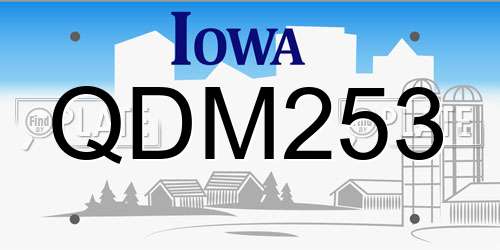 QDM253 Iowa License Plate