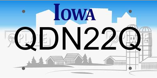 QDN22Q Iowa License Plate