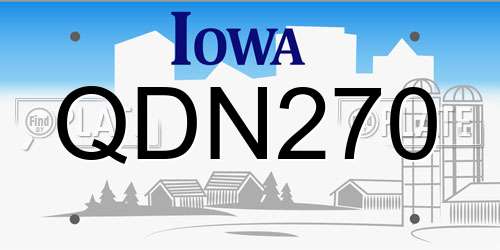 QDN270 Iowa License Plate