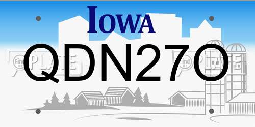 QDN27O Iowa License Plate
