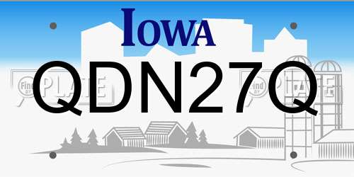 QDN27Q Iowa License Plate